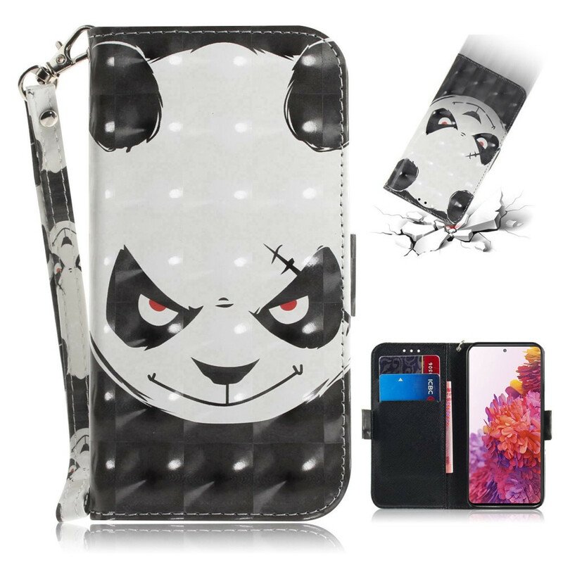 Folio-fodral Samsung Galaxy S20 FE Med Kedjar Arg Panda Med Snodd