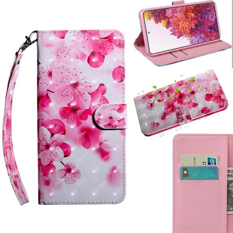 Folio-fodral Samsung Galaxy S20 FE Rosa Blommor