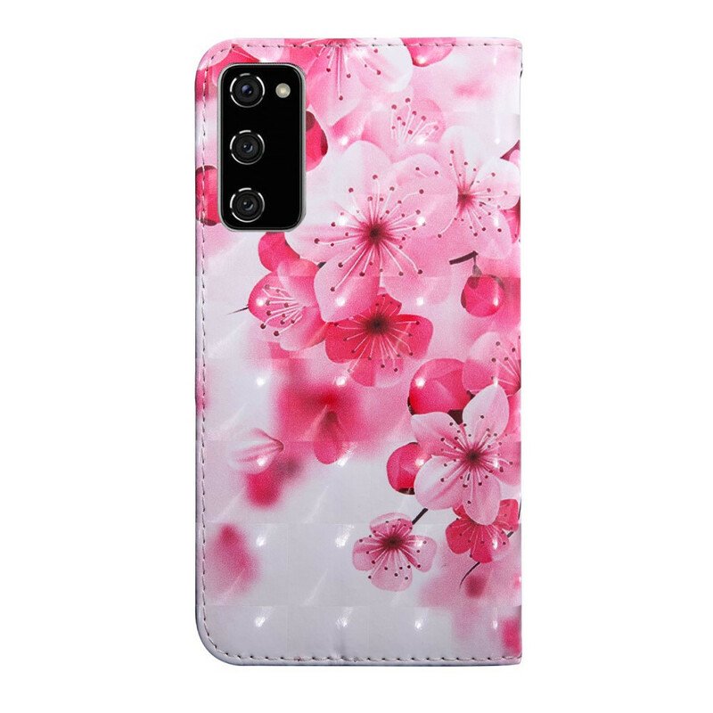 Folio-fodral Samsung Galaxy S20 FE Rosa Blommor