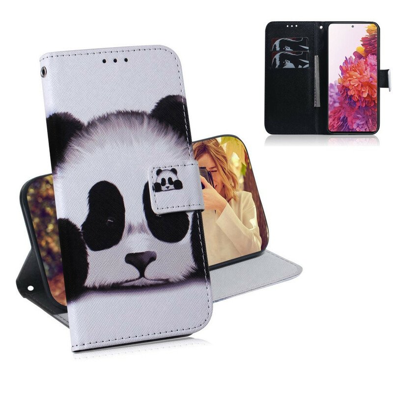 Läderfodral Samsung Galaxy S20 FE Panda Ansikte