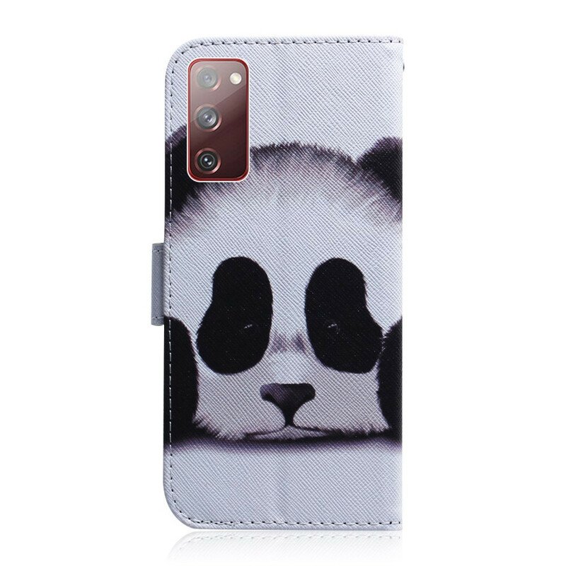 Läderfodral Samsung Galaxy S20 FE Panda Ansikte