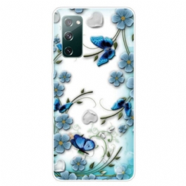 Skal Samsung Galaxy S20 FE Sömlös Retro Fjärilar Och Blommor