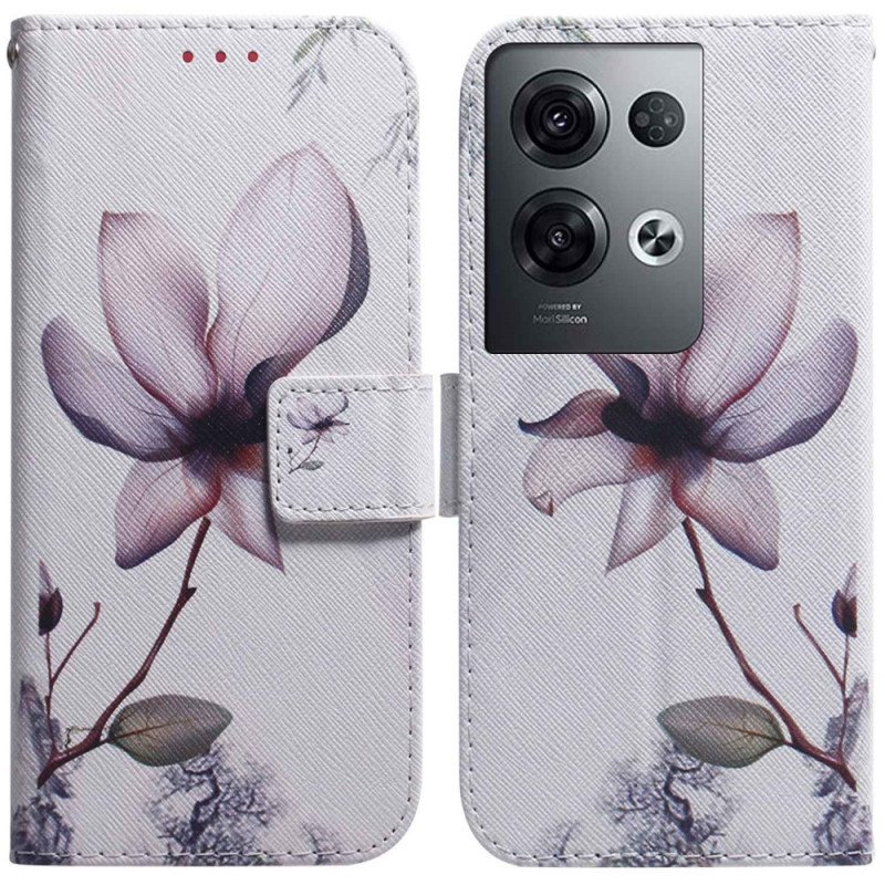 Fodral Oppo Reno 8 Pro Med Kedjar Strappy Vintage Blomma