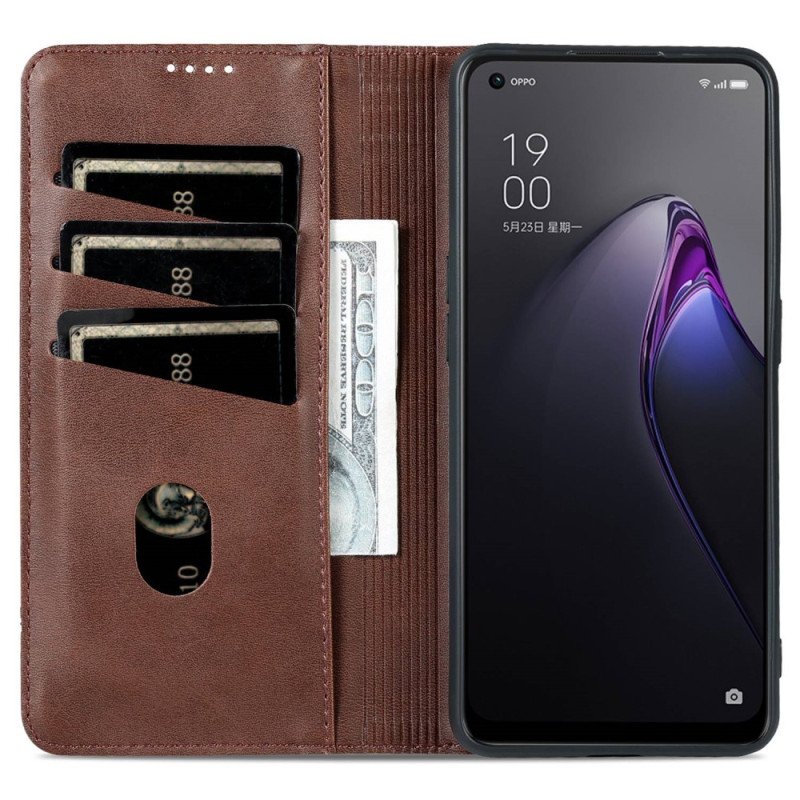 Folio-fodral Oppo Reno 8 Pro Läderfodral Azns