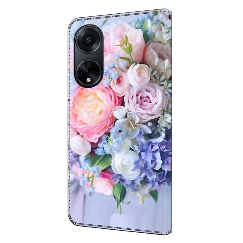 Fodral Oppo A98 5g Färgglada Blommor