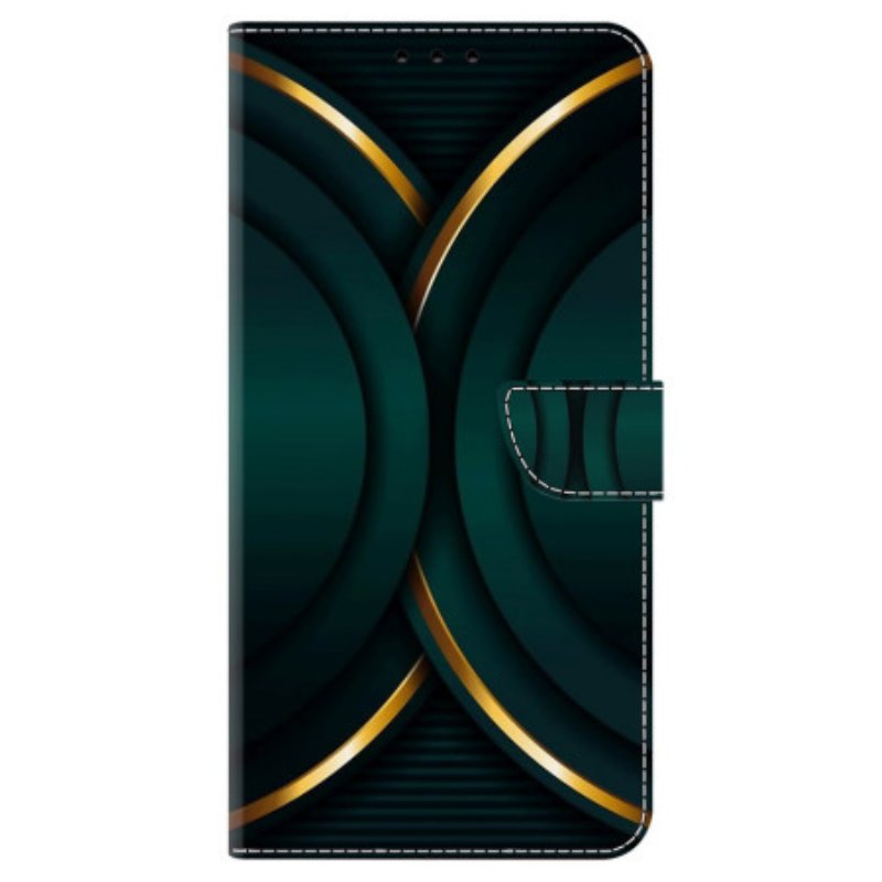 Läderfodral Oppo A98 5g Telefonfodral Gyllene Kontur