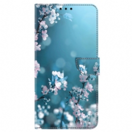 Läderskal Fodral Oppo A98 5g Plommonblomningar