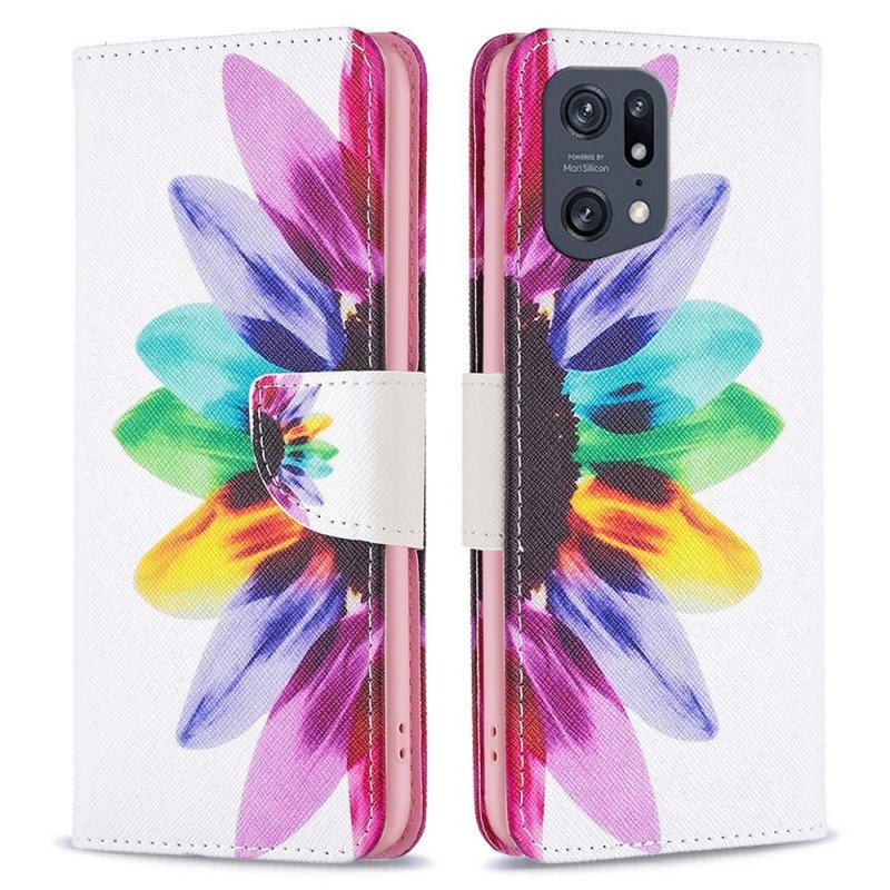 Fodral Oppo Find X5 Pro Akvarell Blomma