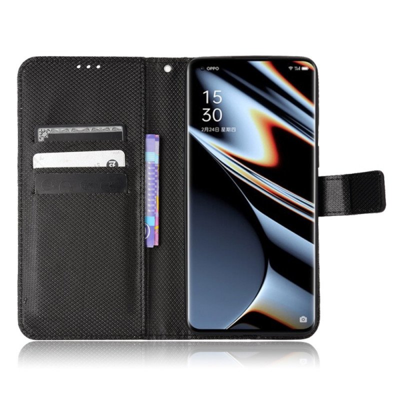 Fodral Oppo Find X5 Pro Med Kedjar Snyggt Strappy Konstläder