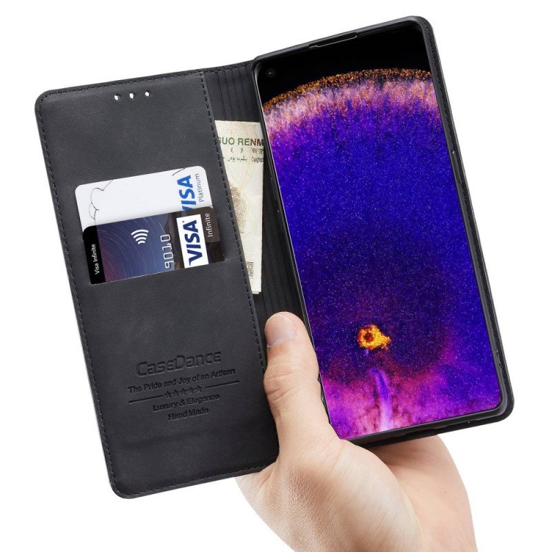 Folio-fodral Oppo Find X5 Pro Läderfodral Läder Casedance