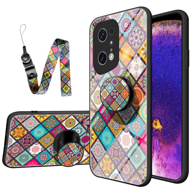 Skal Oppo Find X5 Pro Patchwork Magnetisk Hållare