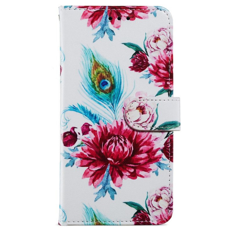 Fodral iPhone 15 Med Kedjar Liberty Blommor Med Rem