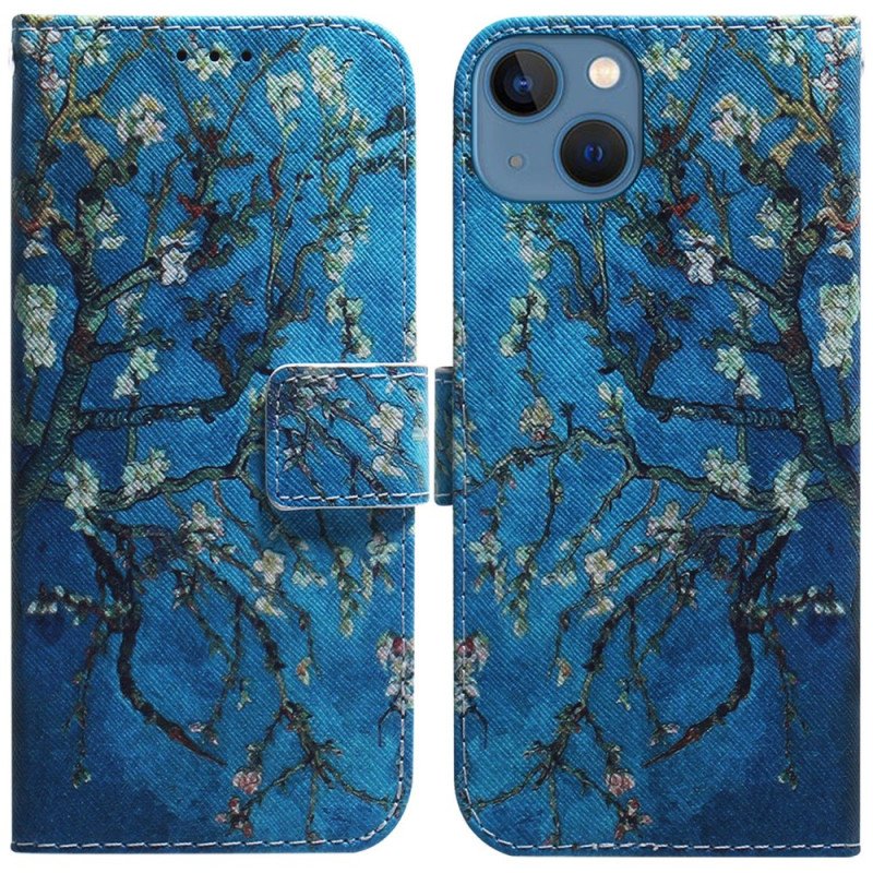 Folio-fodral iPhone 15 Blommande Grenar