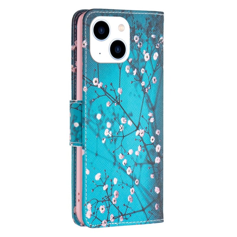 Folio-fodral iPhone 15 Blommande Grenar