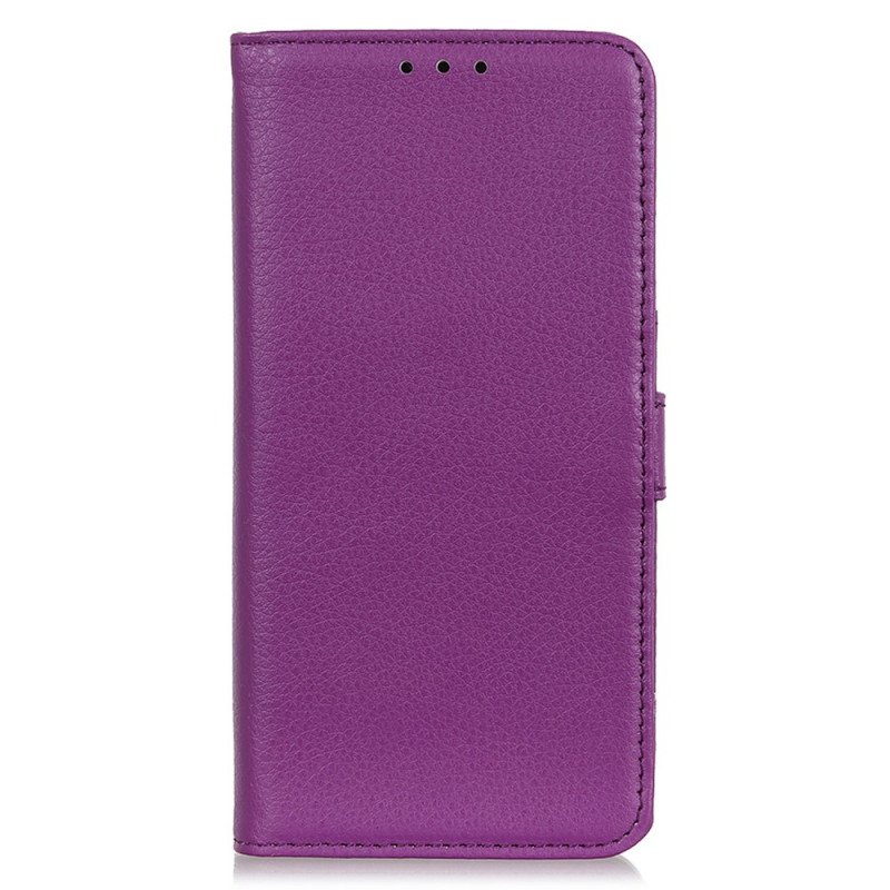 Folio-fodral Samsung Galaxy A03 Premium Litchi Konstläder