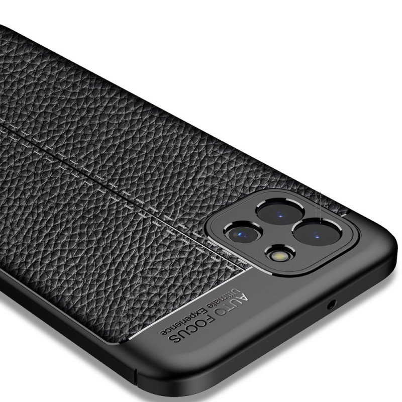 Mobilskal Samsung Galaxy A03 Dubbel Linje Litchi Läder Effekt