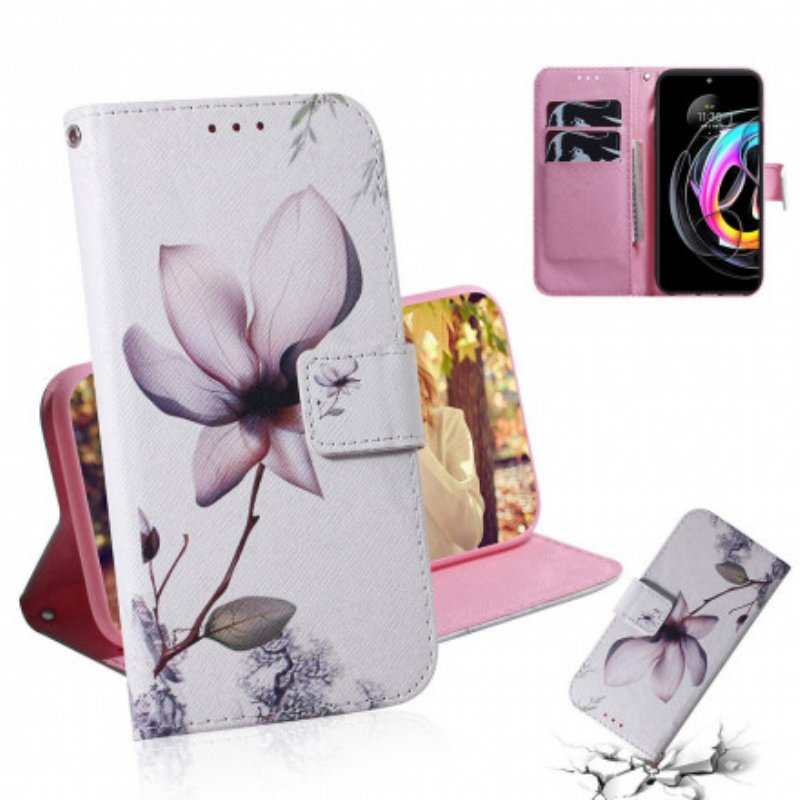 Fodral Motorola Edge 20 Lite Blomma Dusty Pink