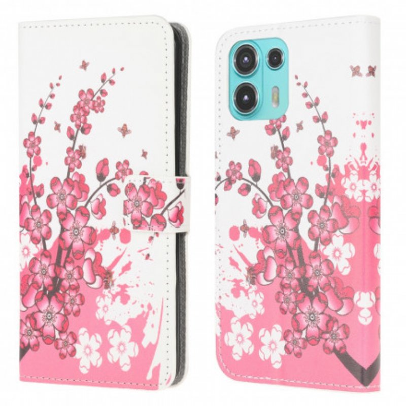 Folio-fodral Motorola Edge 20 Lite Tropiska Blommor