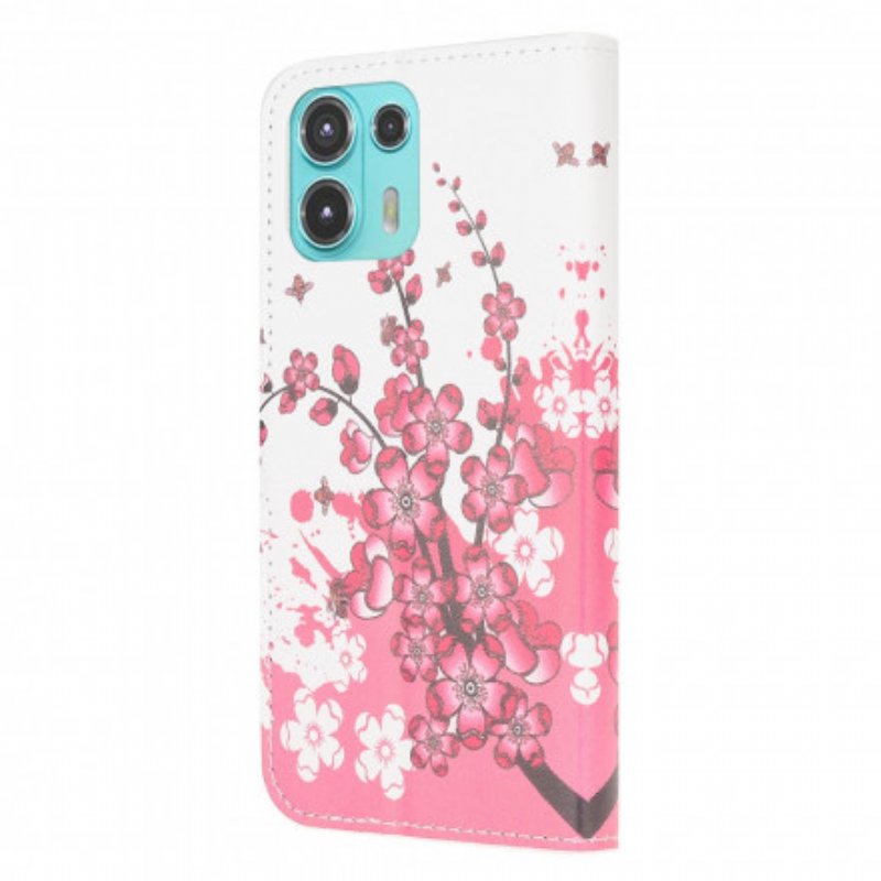 Folio-fodral Motorola Edge 20 Lite Tropiska Blommor