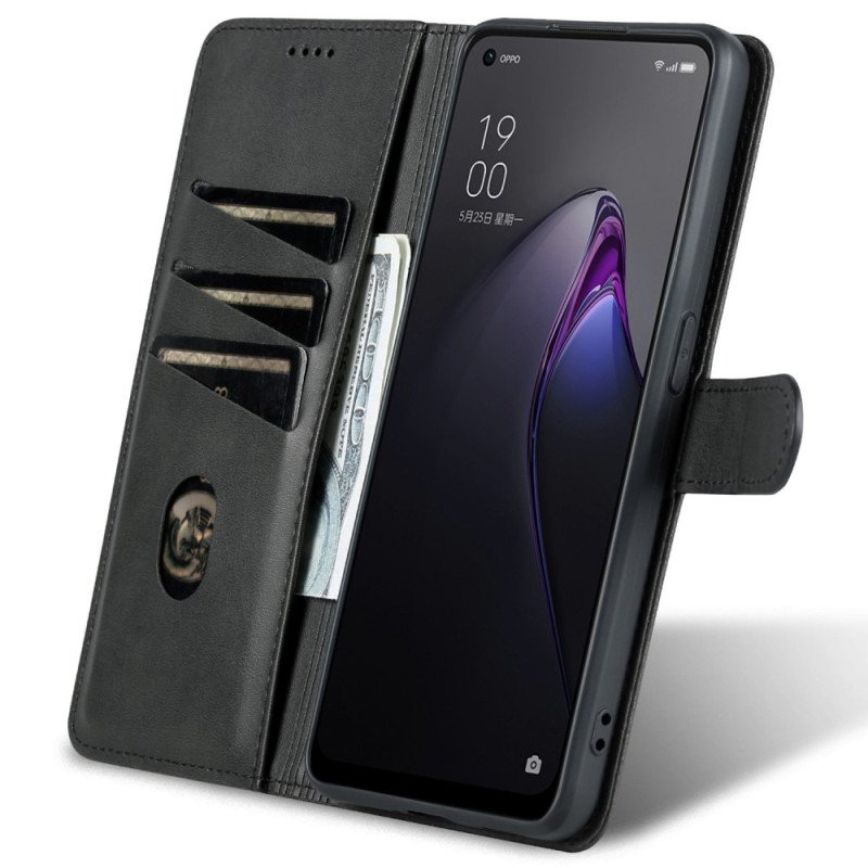 Fodral Oppo Reno 8 Azns Läder Styling