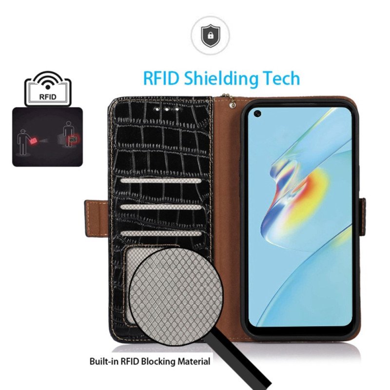 Fodral Oppo Reno 8 Crocodile Style Rfid