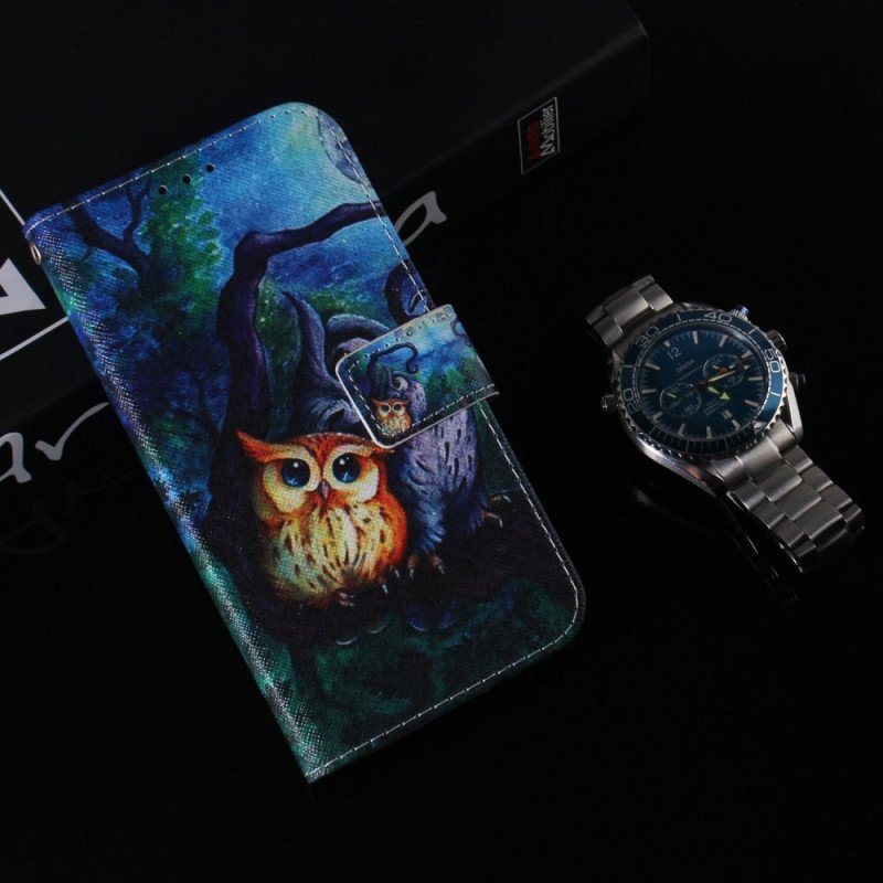 Fodral Oppo Reno 8 Med Kedjar Strappy Owls Målning