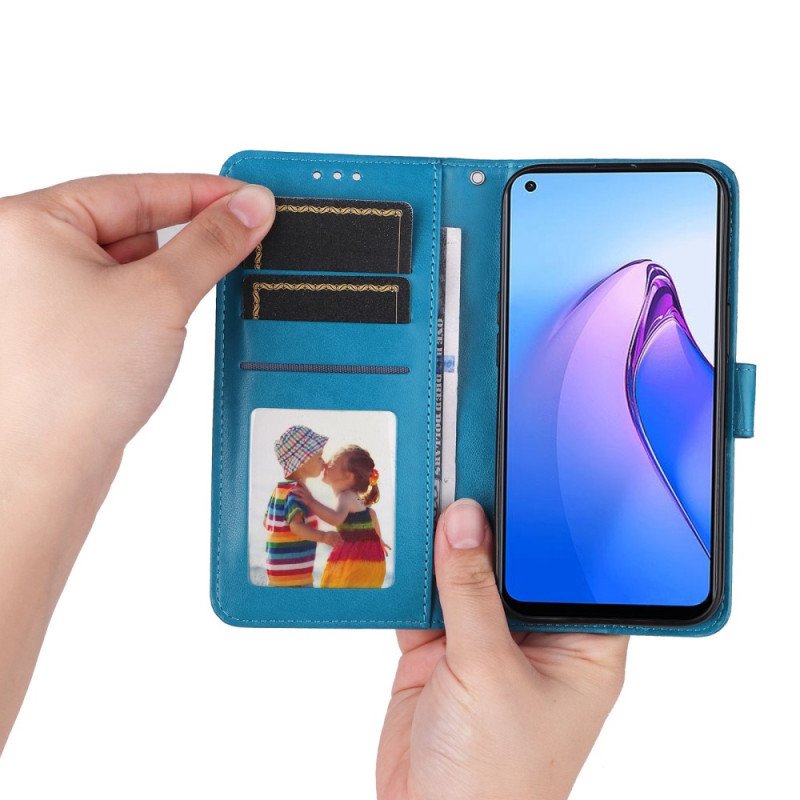 Fodral Oppo Reno 8 Med Kedjar Strappy Solros