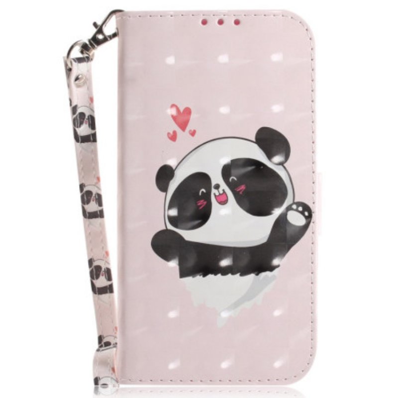 Folio-fodral Oppo Reno 8 Panda Love Med Snodd