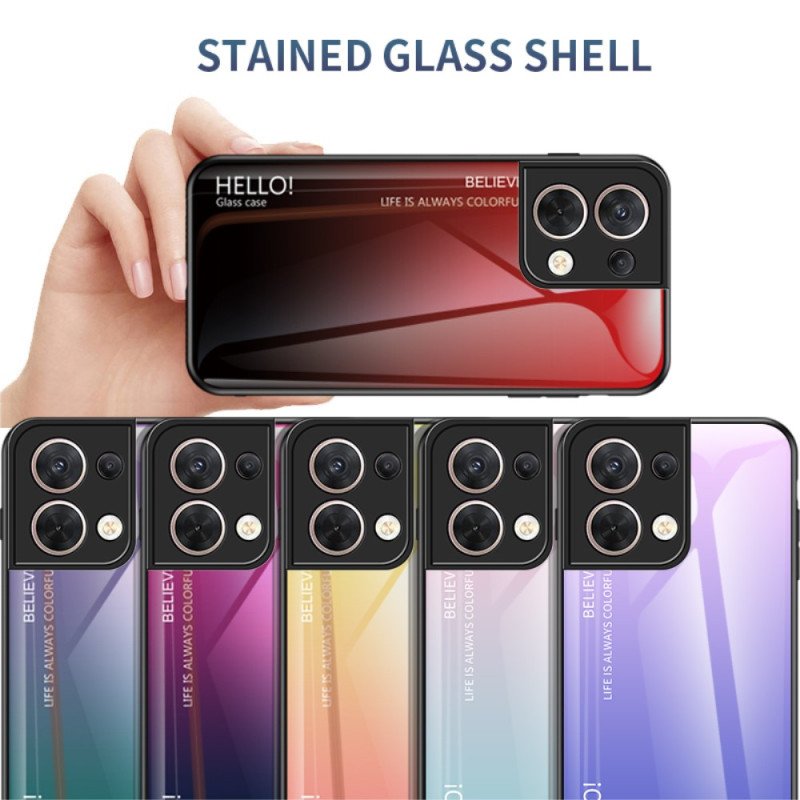 Skal Oppo Reno 8 Härdat Glas Hej