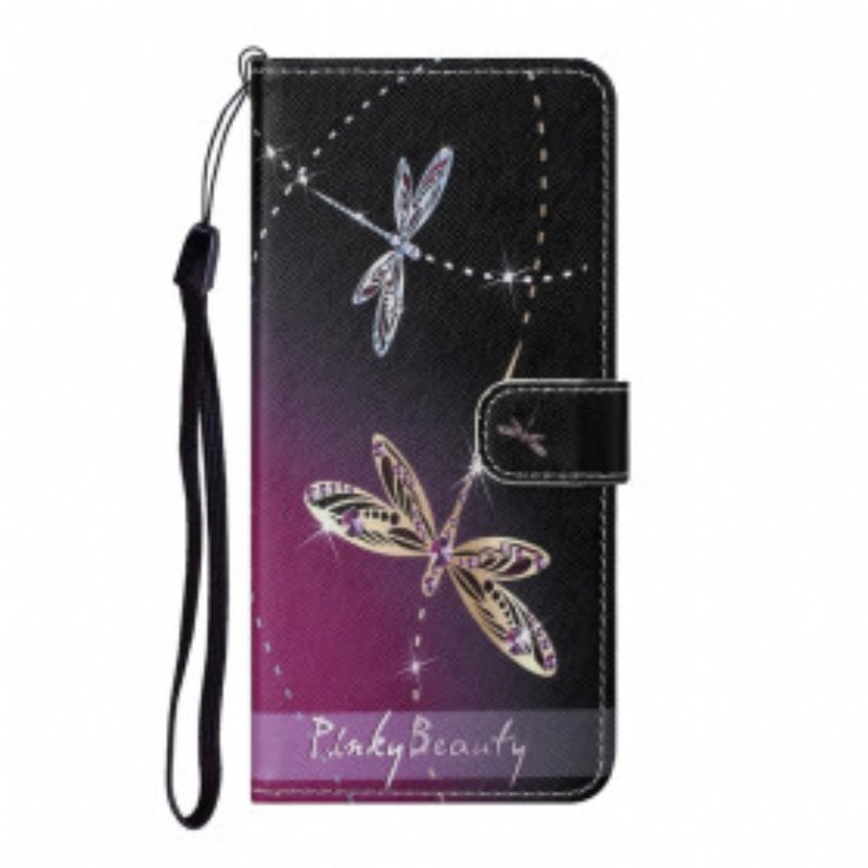 Fodral Samsung Galaxy A32 Med Kedjar Strappy Dragonflies