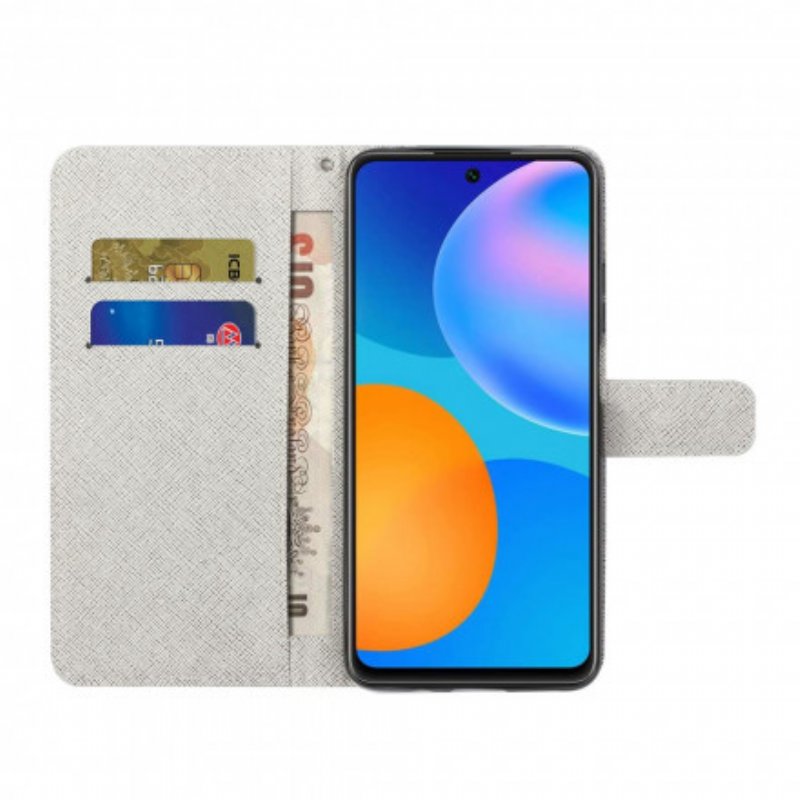 Läderfodral Samsung Galaxy A32 Med Kedjar Lunar Strap Blommor