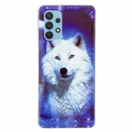 Mobilskal Samsung Galaxy A32 Fluorescerande Wolf Series