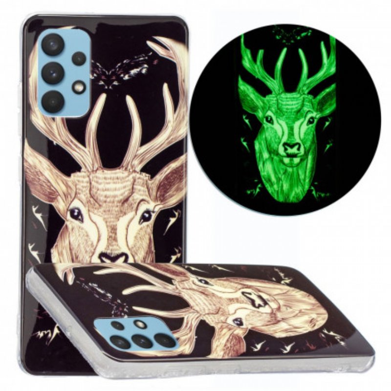 Skal Samsung Galaxy A32 Fluorescerande Majestic Deer