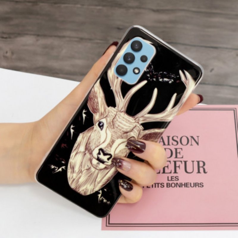 Skal Samsung Galaxy A32 Fluorescerande Majestic Deer