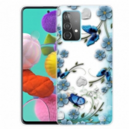 Skal Samsung Galaxy A32 Retro Fjärilar Och Blommor