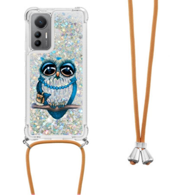 Skal Xiaomi 12 Lite Med Snodd Paljett Dragsko Mrs. Owl