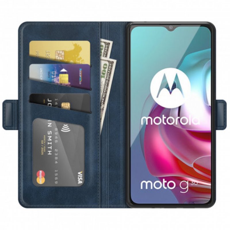 Fodral Moto G30 / G10 Folio-fodral Dubbel Klaff