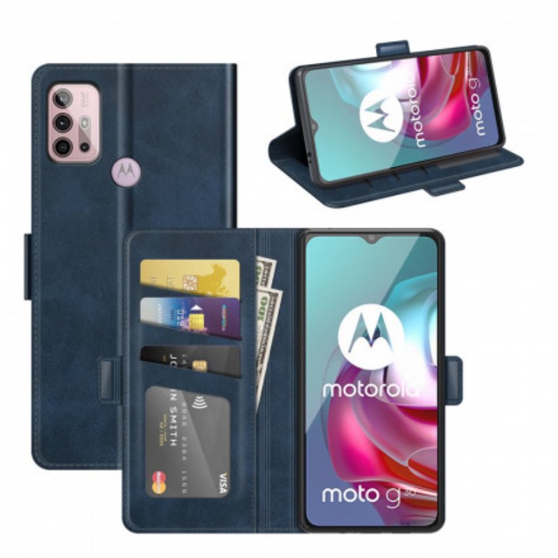 Fodral Moto G30 / G10 Folio-fodral Dubbel Klaff