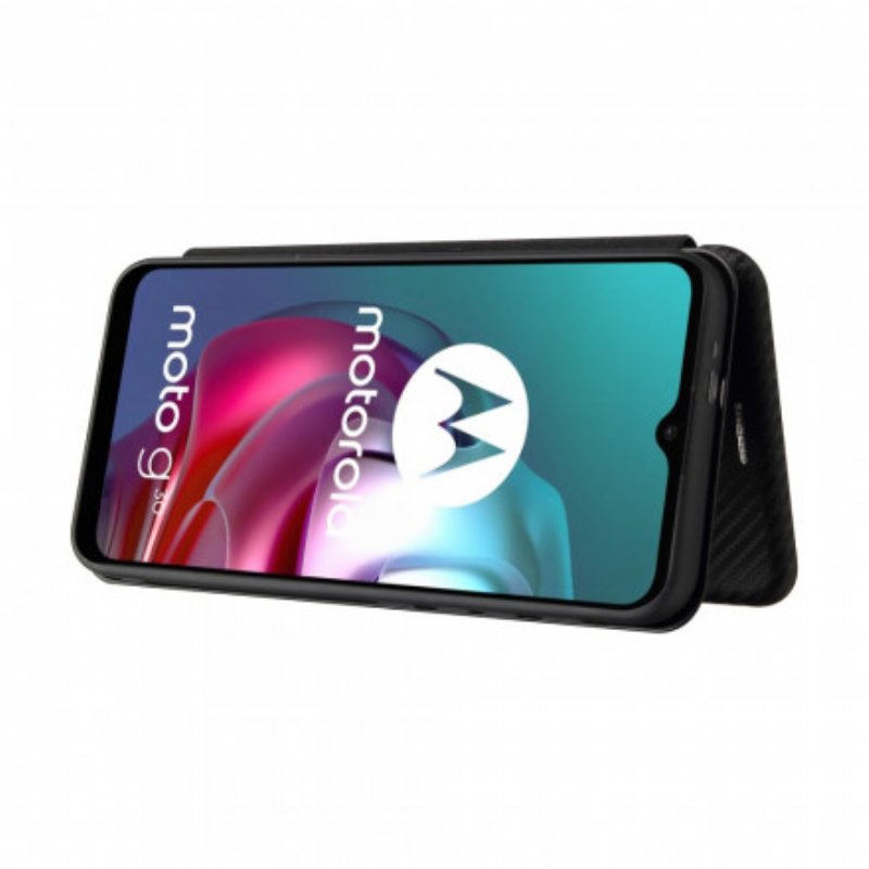 Folio-fodral Moto G30 / G10 Läderfodral Färgad Kolsilikon