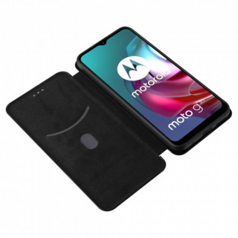 Folio-fodral Moto G30 / G10 Läderfodral Färgad Kolsilikon