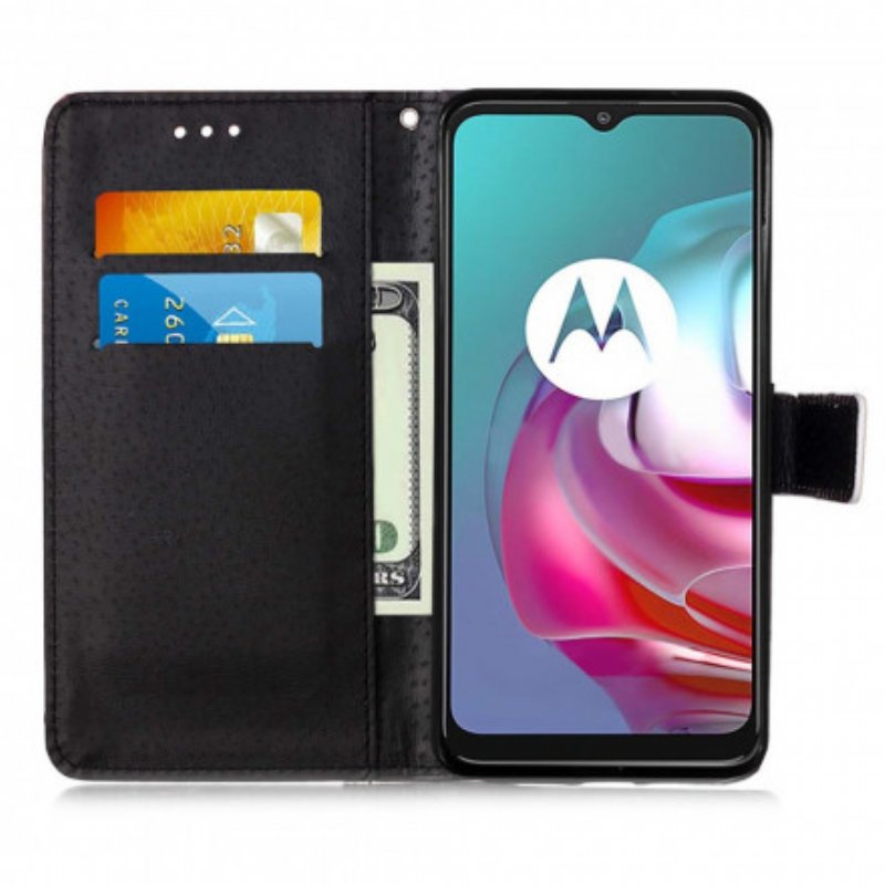 Folio-fodral Moto G30 / G10 Natttiger