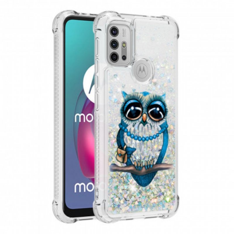 Skal Moto G30 / G10 Miss Owl Paljetter