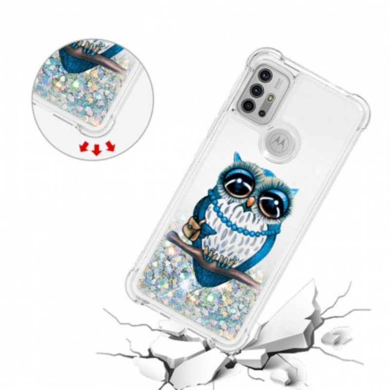 Skal Moto G30 / G10 Miss Owl Paljetter