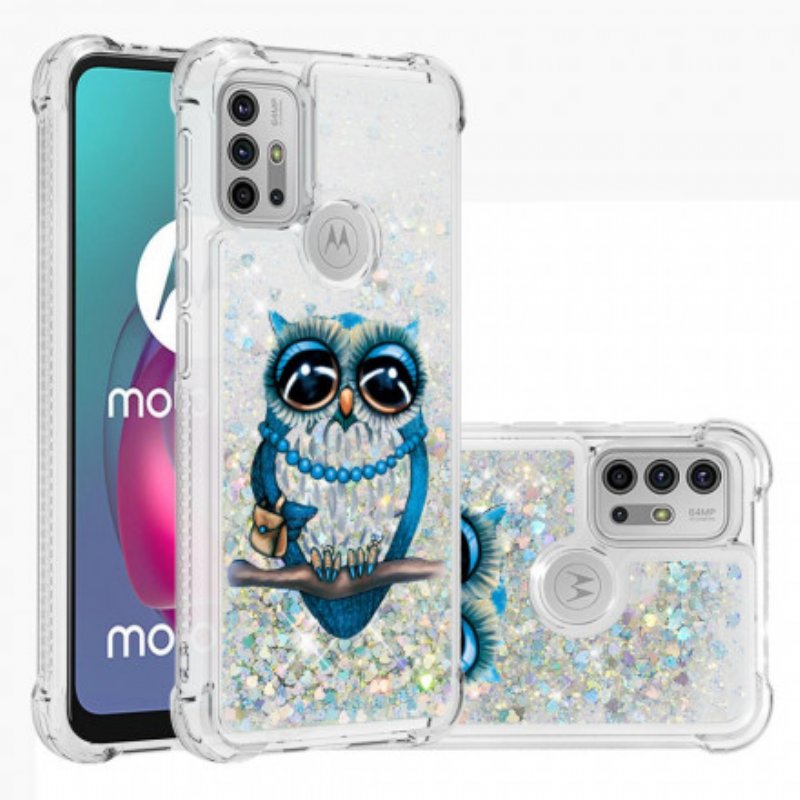 Skal Moto G30 / G10 Miss Owl Paljetter