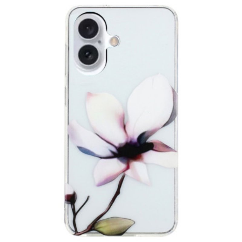 Skal iPhone 16 Telefonfodral Vit Blomma