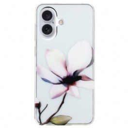 Skal iPhone 16 Telefonfodral Vit Blomma