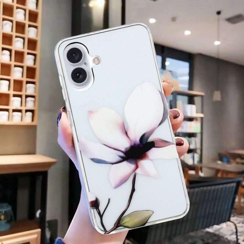 Skal iPhone 16 Telefonfodral Vit Blomma