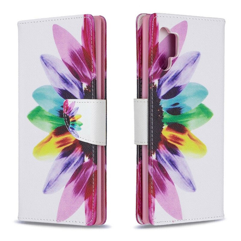 Folio-fodral Samsung Galaxy Note 10 Plus Akvarell Blomma