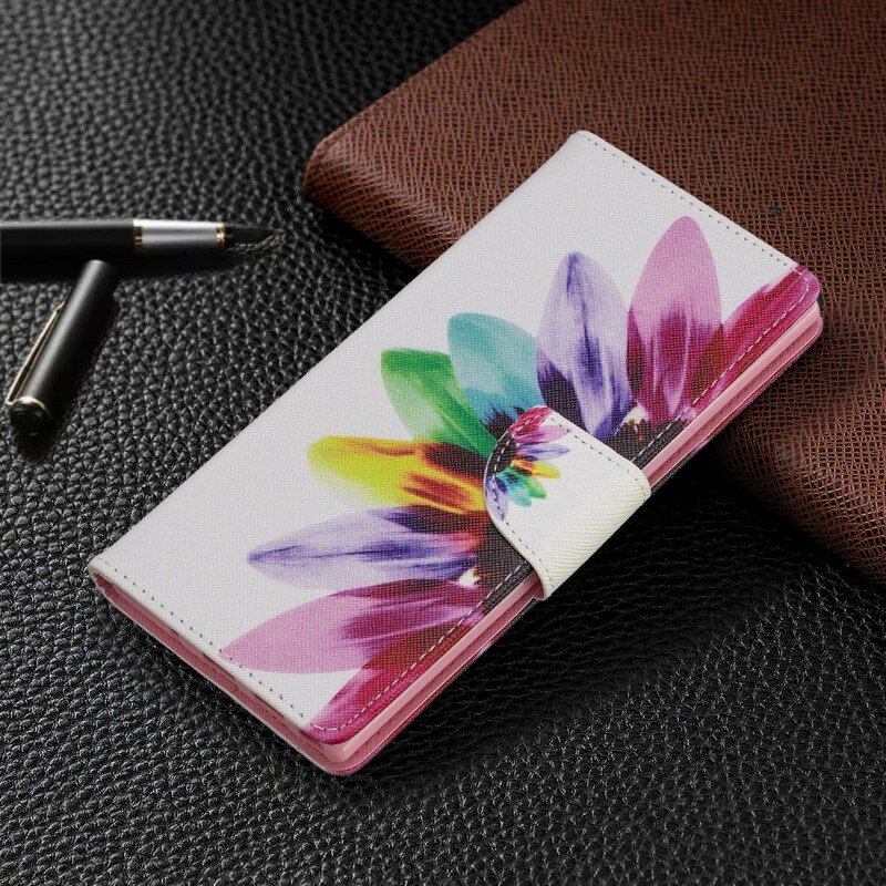 Folio-fodral Samsung Galaxy Note 10 Plus Akvarell Blomma