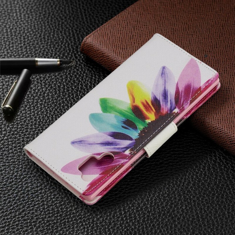 Folio-fodral Samsung Galaxy Note 10 Plus Akvarell Blomma